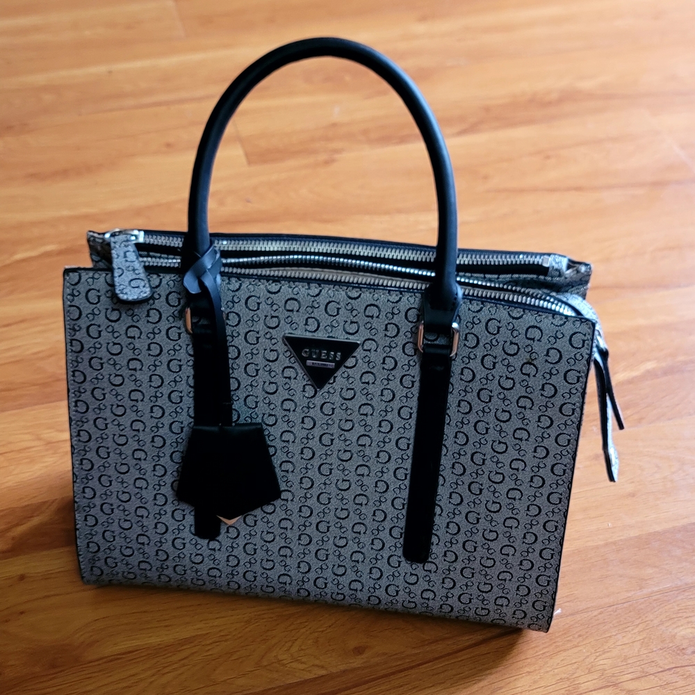 Guess Black and Gray Satchel Bag